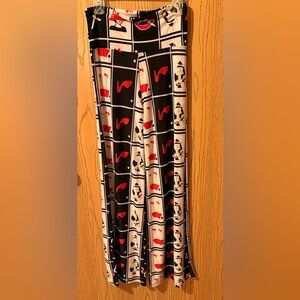 Vintage Hearts&Roses Graphic Print Pants